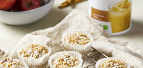 Proteinowe muffinki o smaku jabłek z korzennymi przyprawami